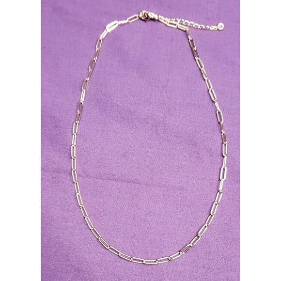Dainty Gold Tone Paperclip Style Necklace, 16' Collar Length, on card, w/box - Picture 6 of 11